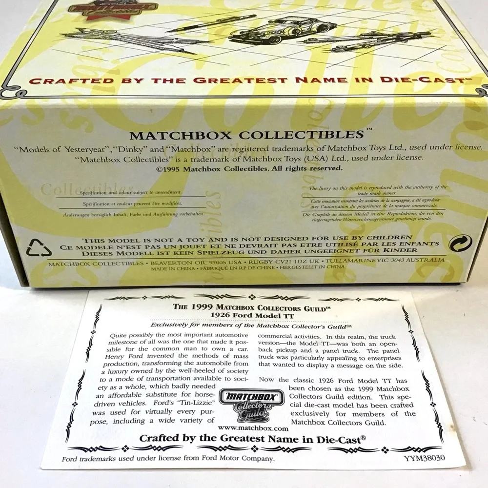 Matchbox Collectors Guild 2nd Annual 1926 Ford Model TT 1:43 Yesteryear YYM38030